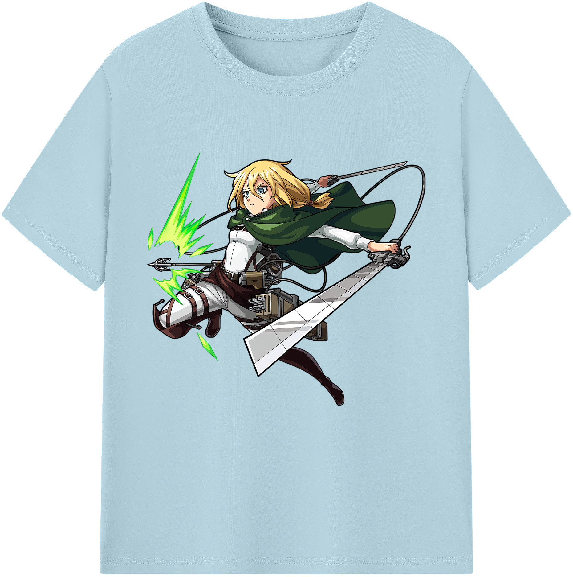 （画像用） 進撃の巨人 クリスタ·レンズ Attack on Titan Christa Lenz 綿100％半袖Tシャツ（フロントプリント）
